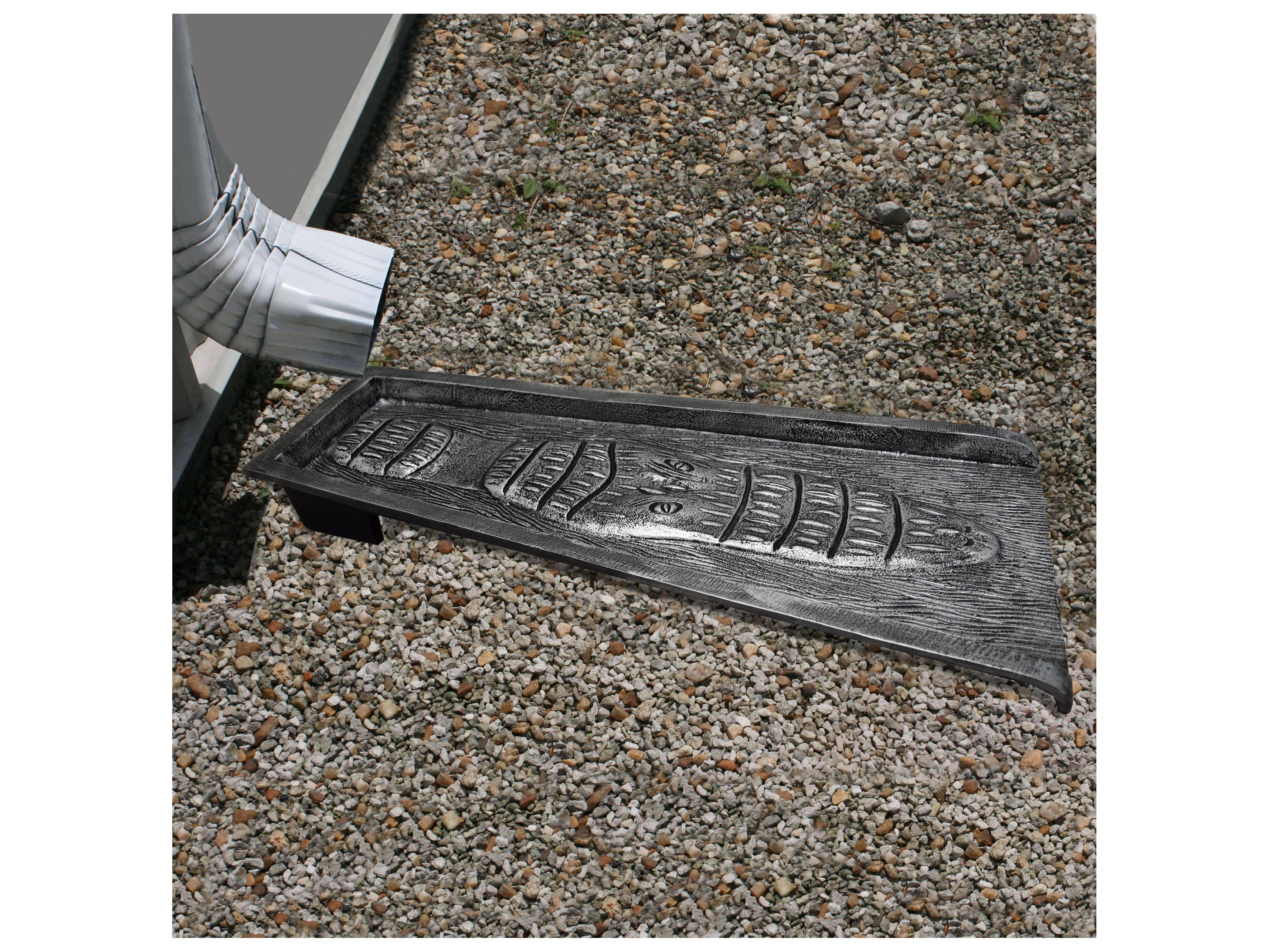 Oakland Living Silver Alligator Crocodile Cast Aluminum Downspout Gutter 24'' Splash Block