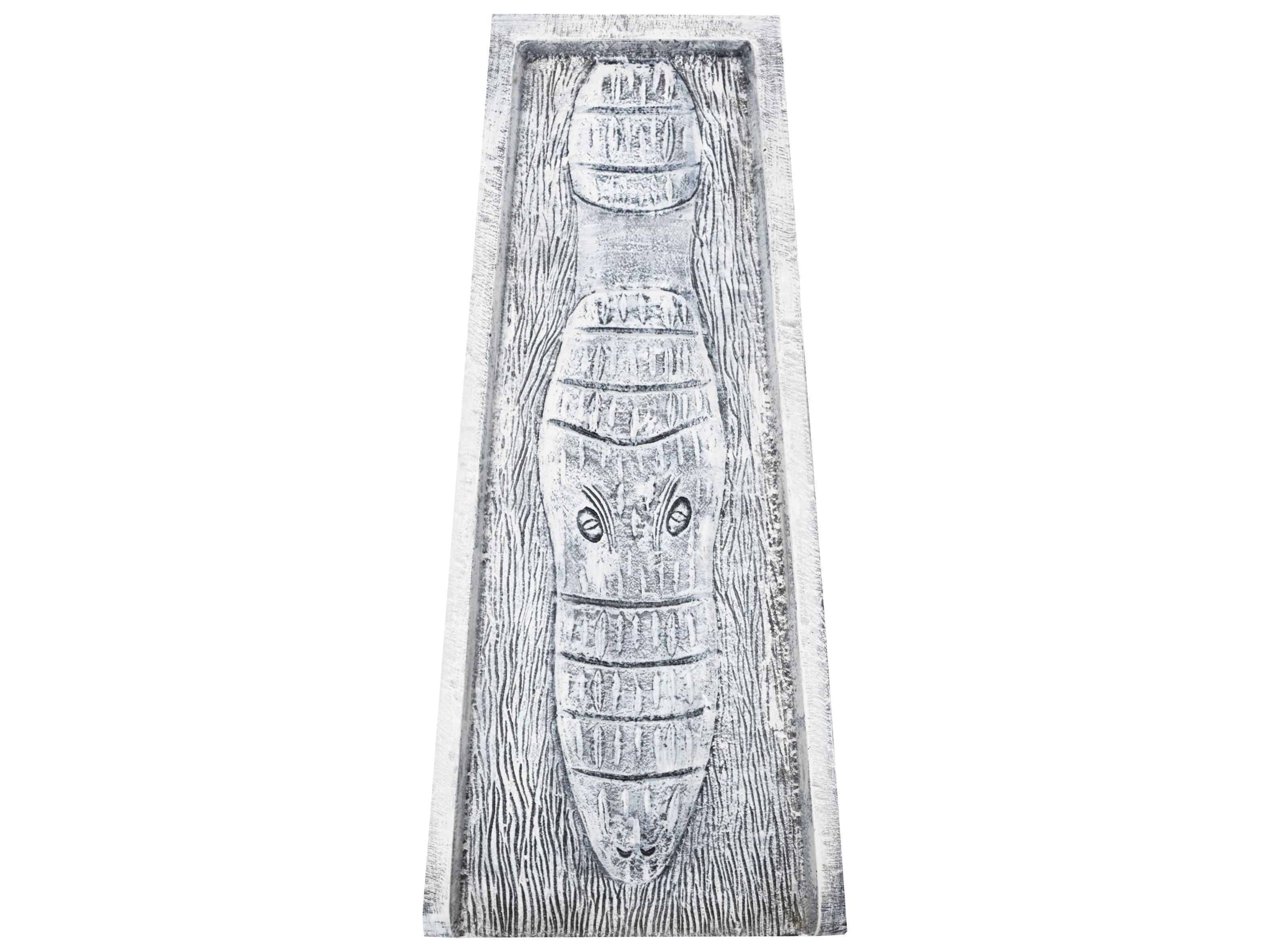 Oakland Living White Alligator Crocodile Cast Aluminum Downspout Gutter 24'' Splash Block