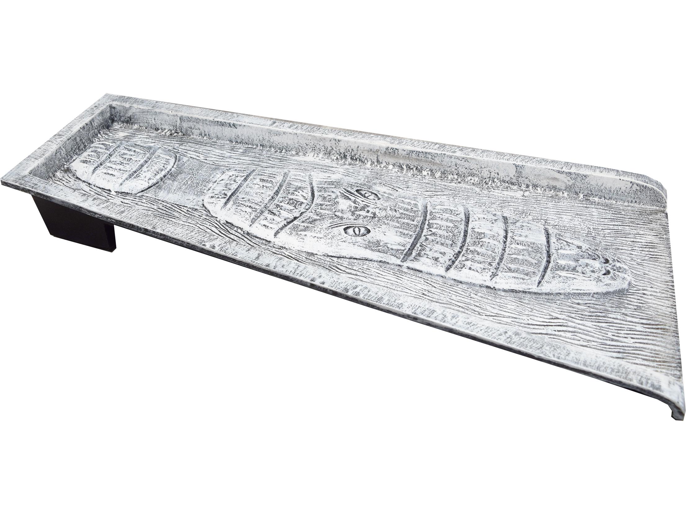 Oakland Living White Alligator Crocodile Cast Aluminum Downspout Gutter 24'' Splash Block