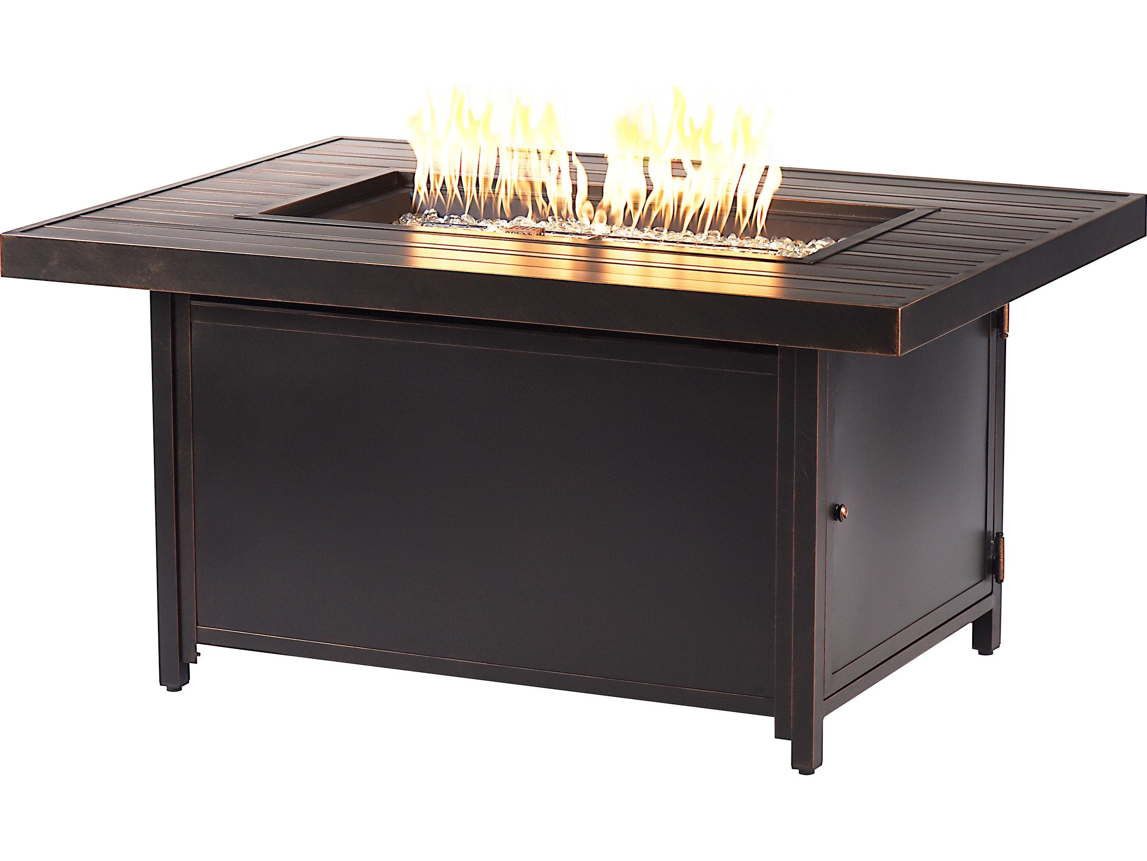 Oakland Living Rectangular Aluminum Propane Patio Fire Pit Table