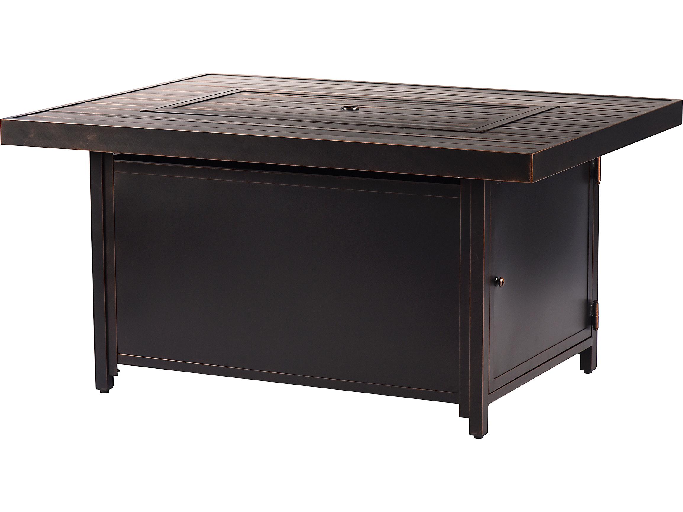 Oakland Living Rectangular Aluminum Propane Patio Fire Pit Table