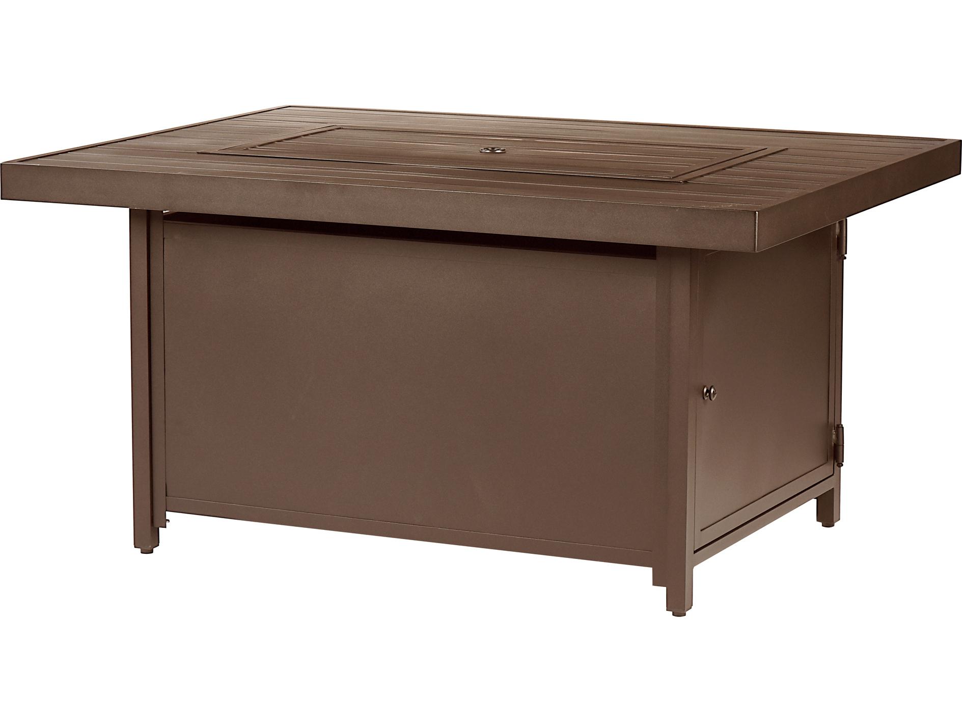 Oakland Living Rectangular Aluminum Propane Outdoor Fire Pit Table