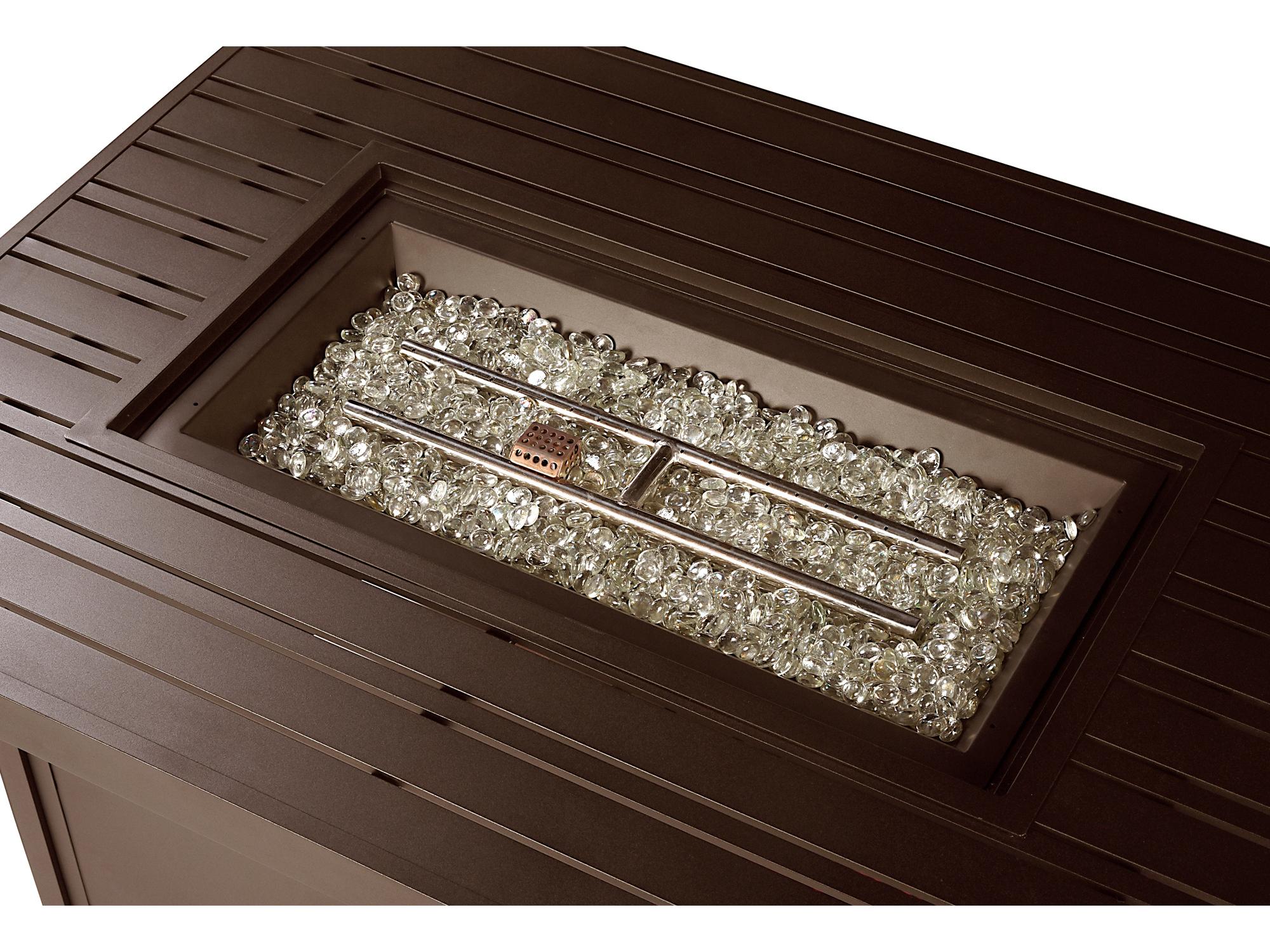 Oakland Living Rectangular Aluminum Propane Outdoor Fire Pit Table