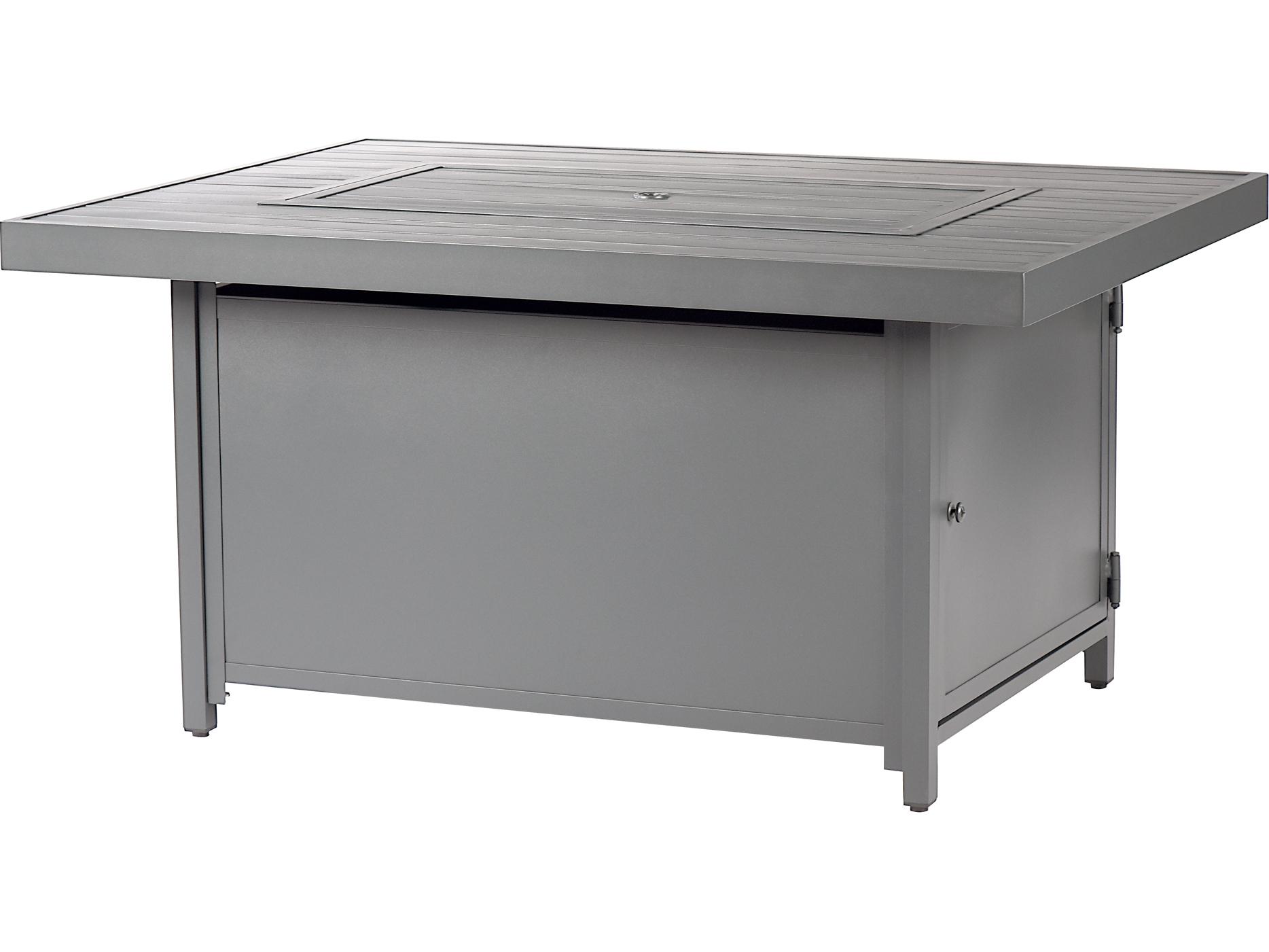 Oakland Living Rectangular Aluminum Propane Outdoor Patio Fire Pit Table