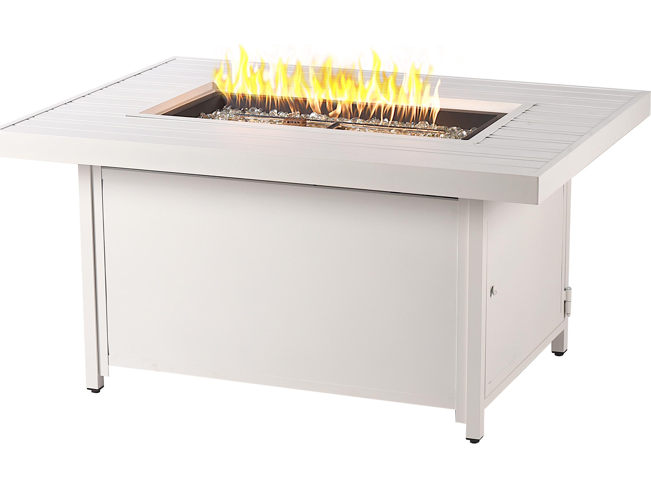 Oakland Living Rectangular Aluminum Propane Patio Fire Pit Table