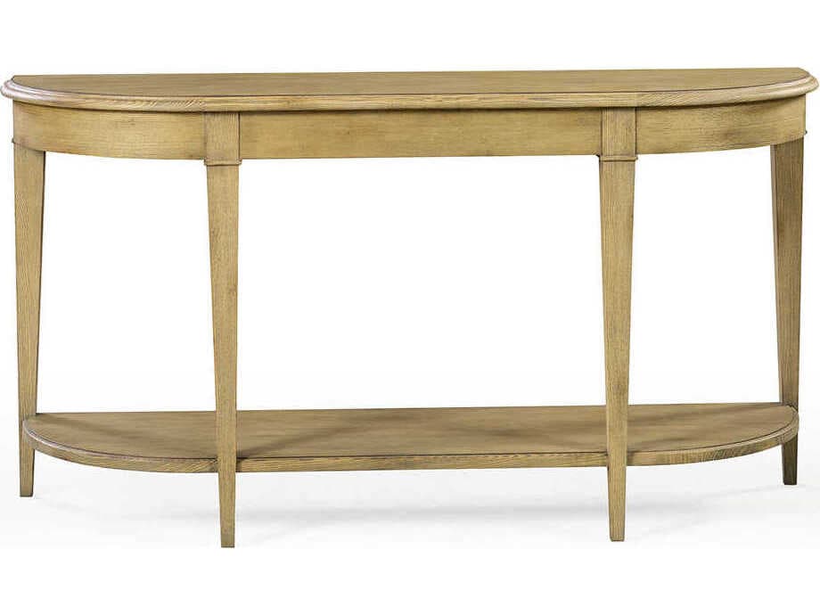 Oliver Home Dover Demilune Wood Oatmeal Console Table