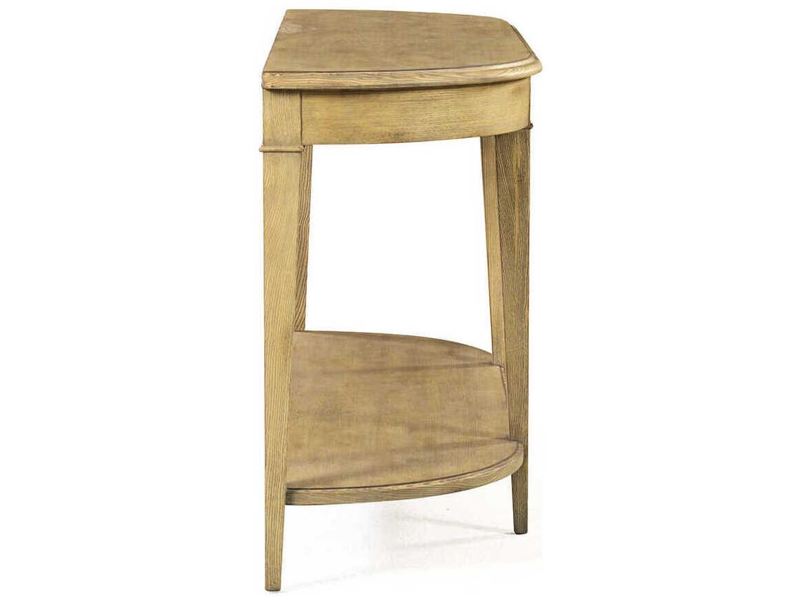 Oliver Home Dover Demilune Wood Oatmeal Console Table