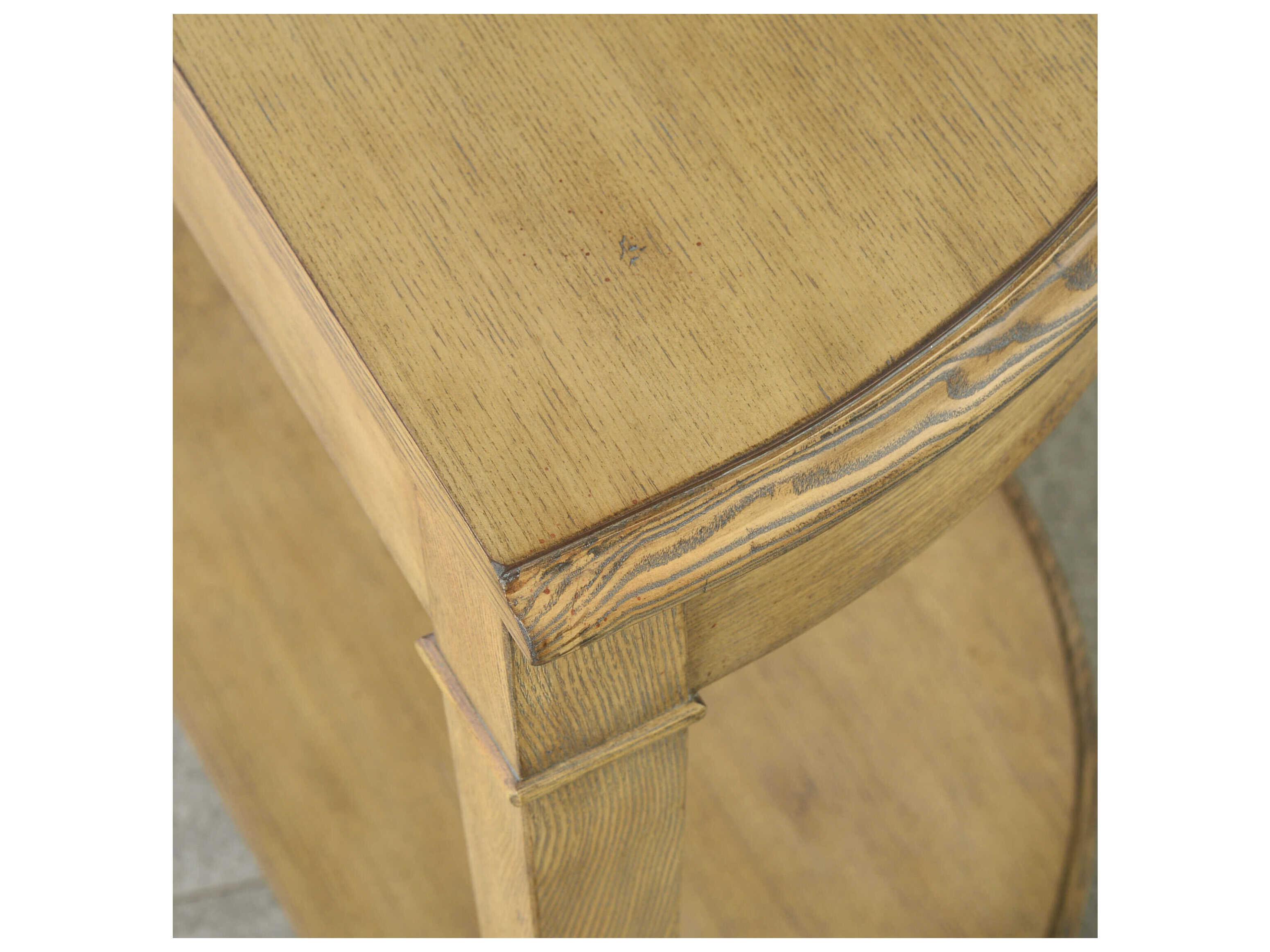 Oliver Home Dover Demilune Wood Oatmeal Console Table