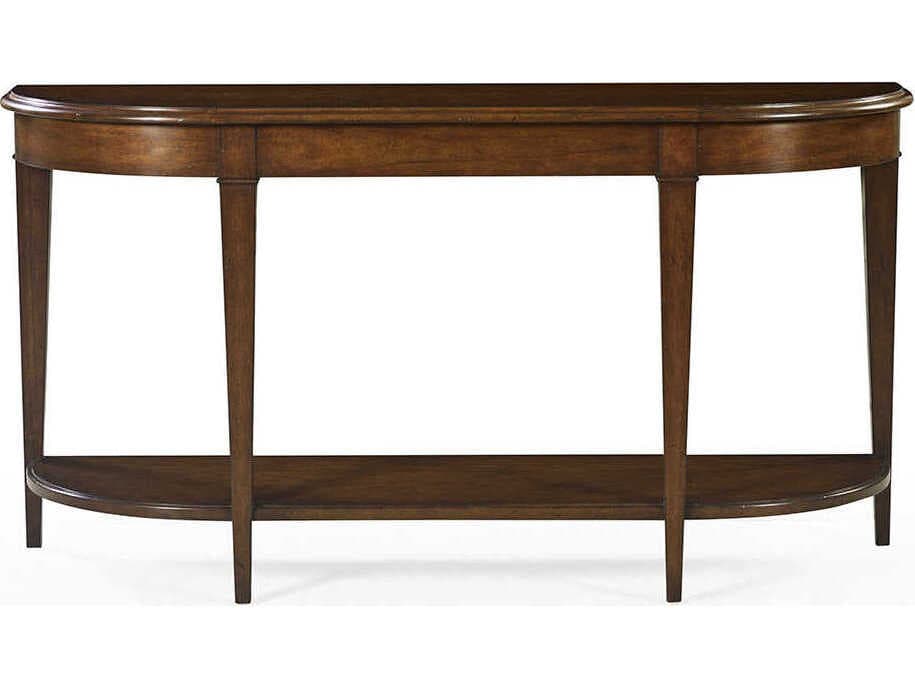 Oliver Home Dover Demilune Wood Country Console Table