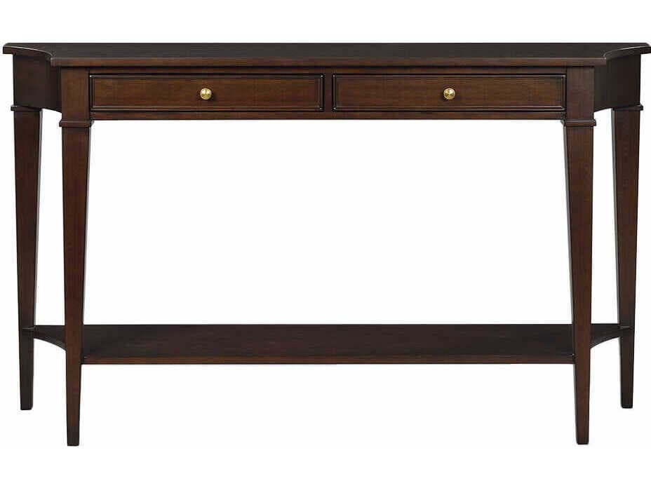 Oliver Home Salem Demilune Wood Chocolate Console Table