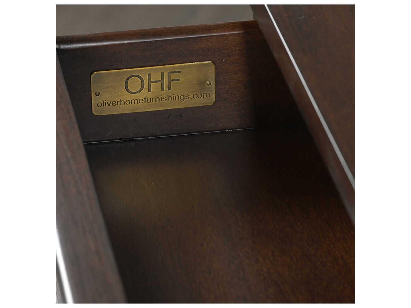 Oliver Home Salem Demilune Wood Chocolate Console Table