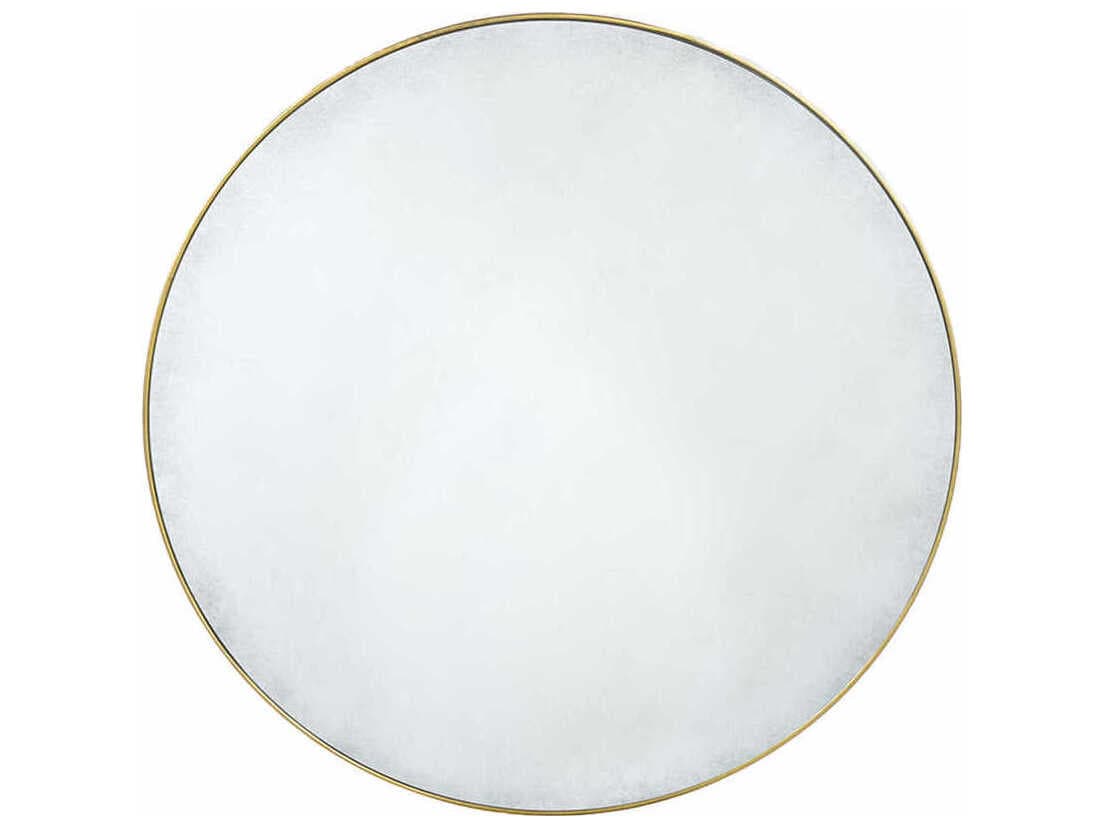 Oliver Home Raleigh Gold Leaf Round Antique Mirror