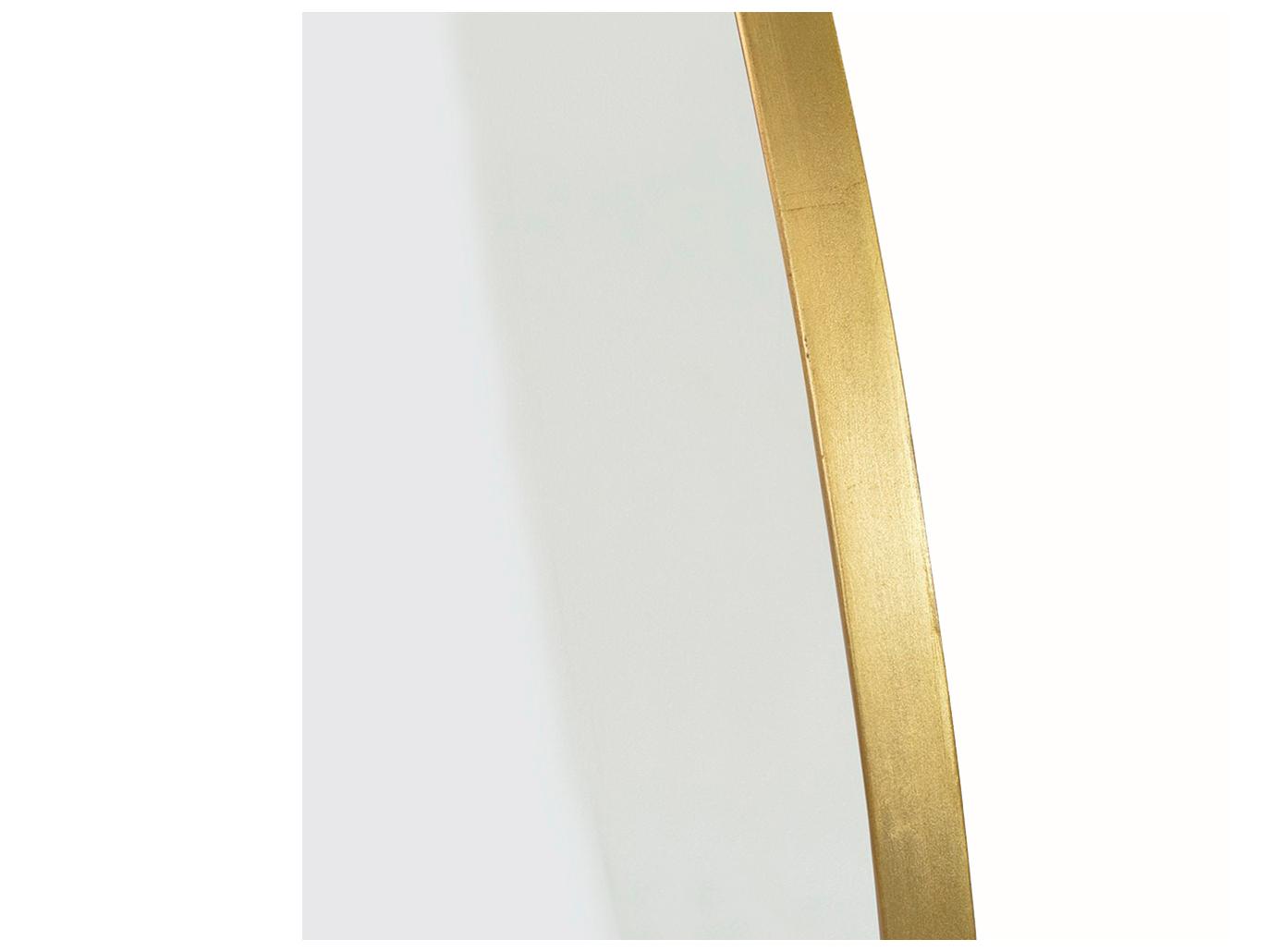 Oliver Home Raleigh Gold Leaf Round Antique Mirror