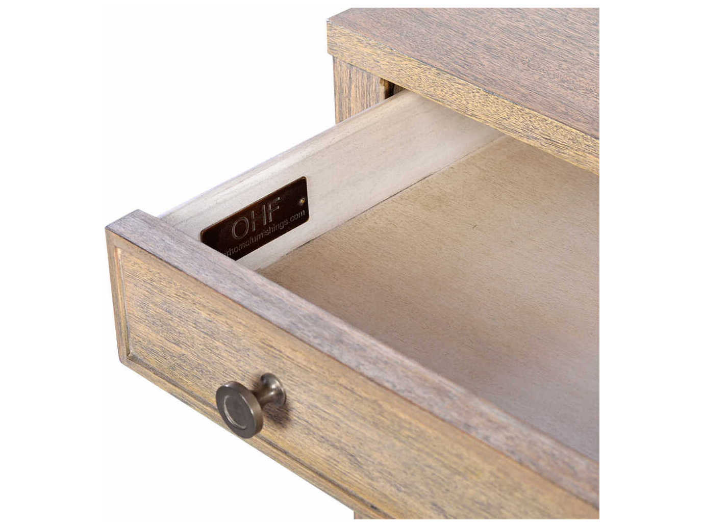 Oliver Home Weston Rectangular Wood Rabbit End Table