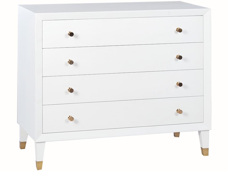 Oliver Home Beverly Ghost White Acacia Wood Accent Chest