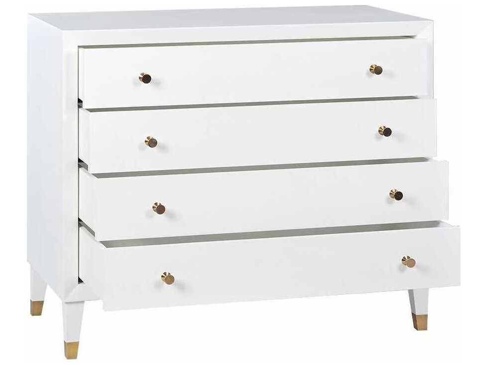 Oliver Home Beverly Ghost White Acacia Wood Accent Chest