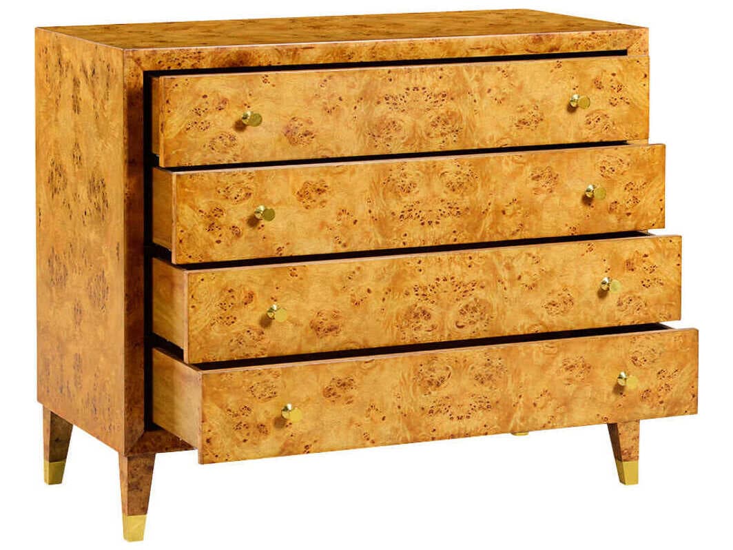Oliver Home Beverly Honey Burl Brown Burlwood Accent Chest