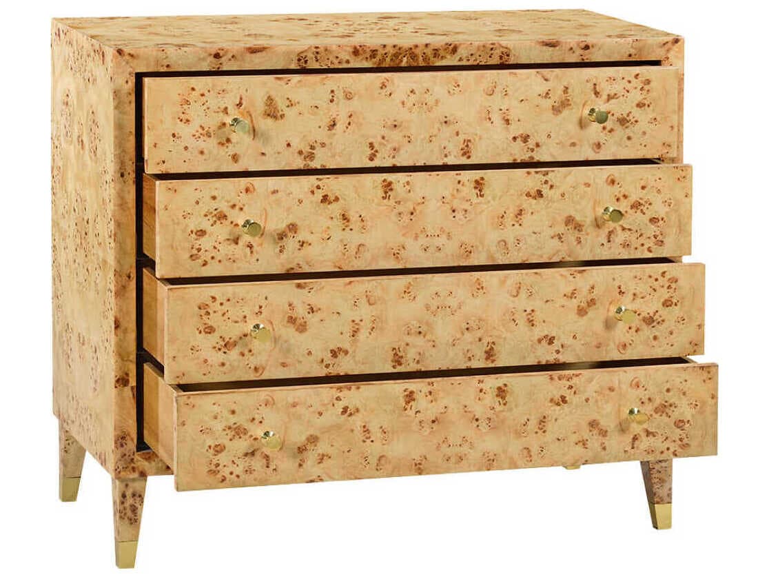 Oliver Home Beverly Natural Burl Beige Burlwood Accent Chest