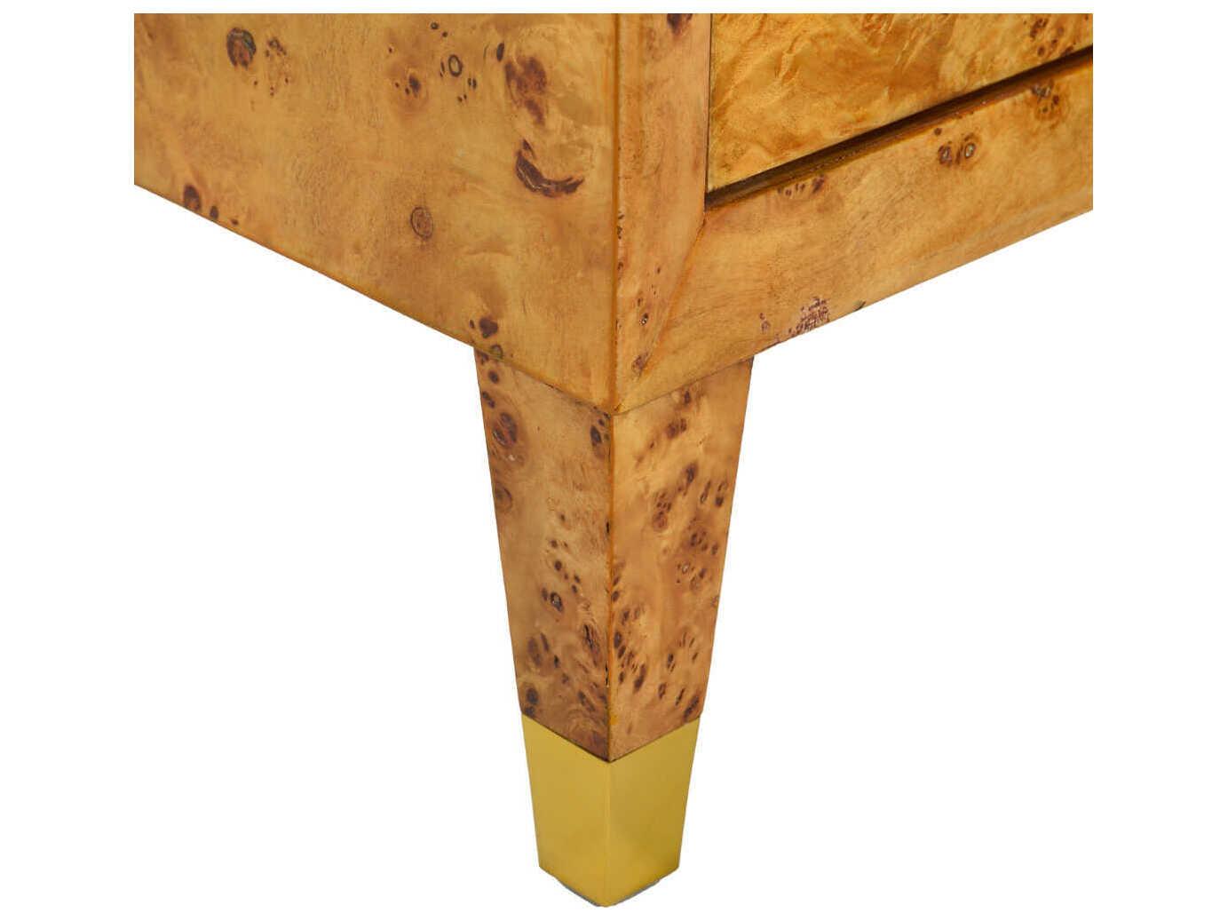 Oliver Home Bruce Honey Burl Brown Burlwood Accent Chest