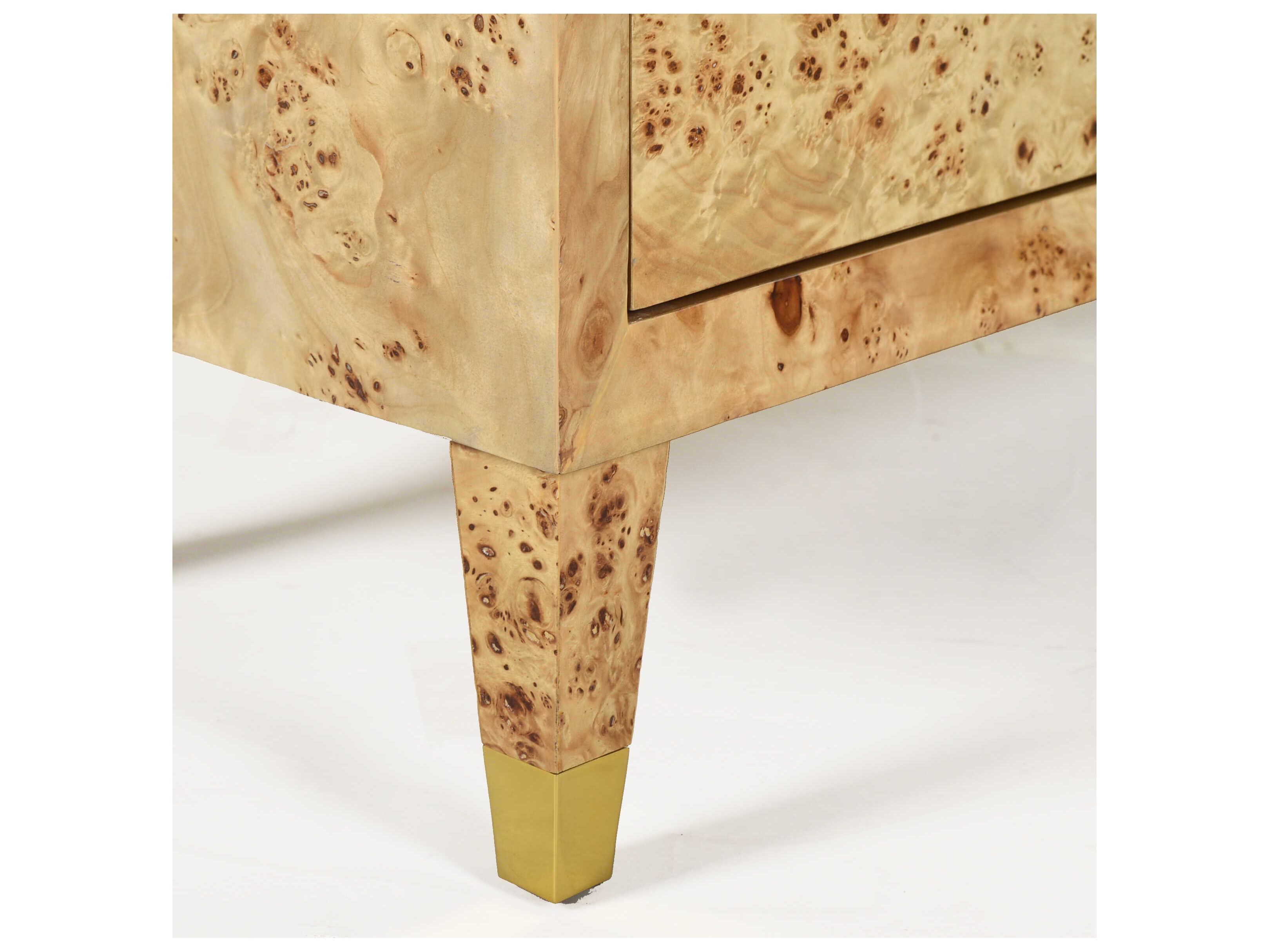 Oliver Home Bruce Natural Burl Beige Burlwood Accent Chest