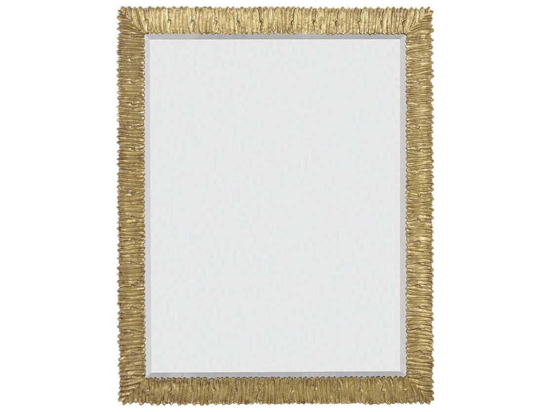 Oliver Home Oceanside Gold Leaf Rectangular Wall Mirror