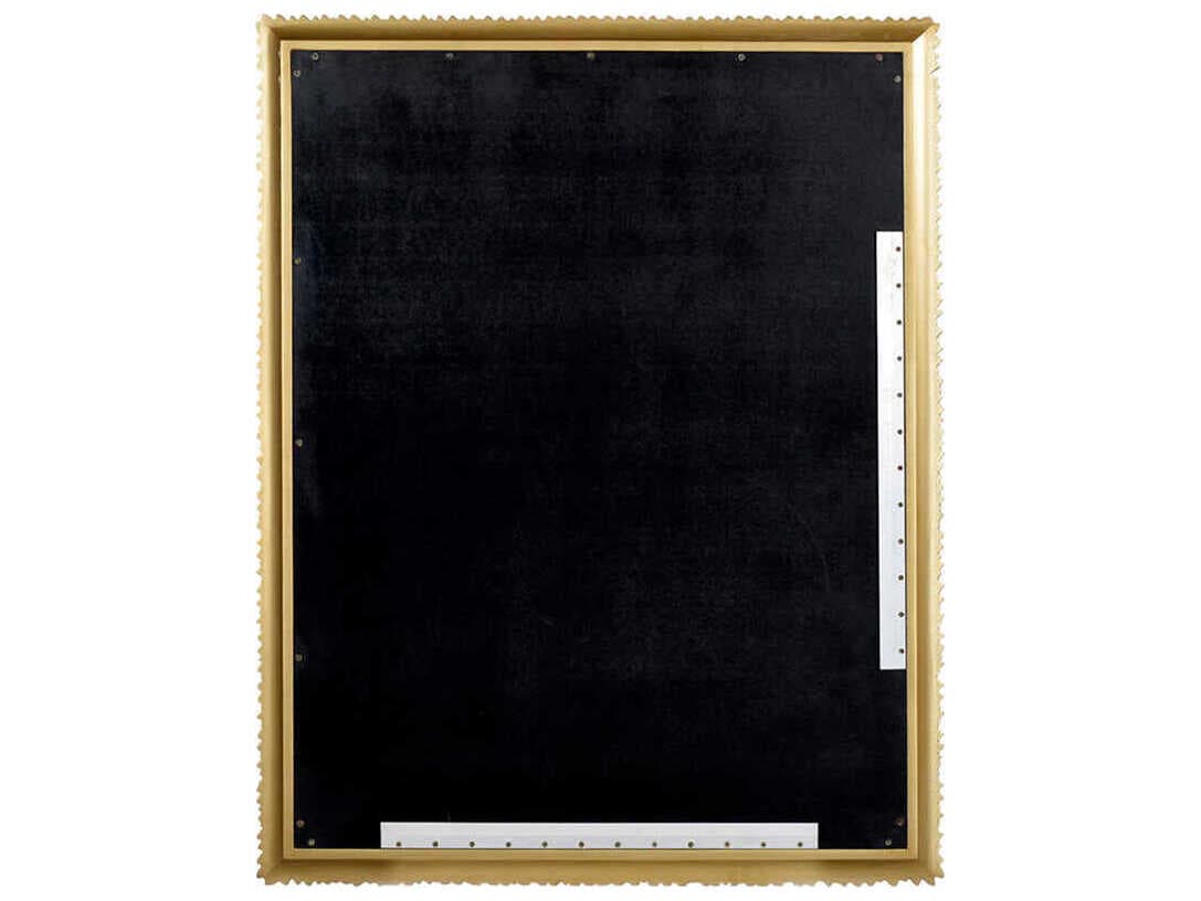 Oliver Home Oceanside Gold Leaf Rectangular Wall Mirror