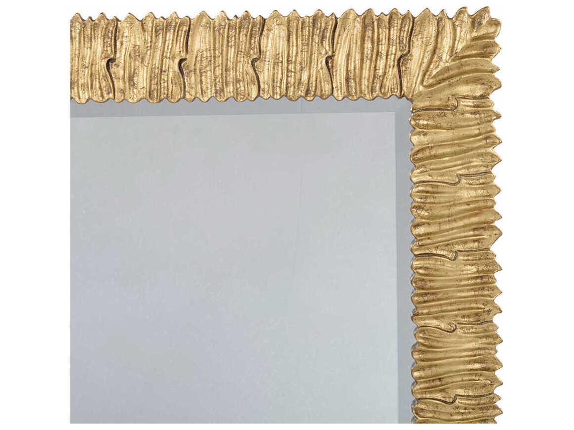 Oliver Home Oceanside Gold Leaf Rectangular Wall Mirror