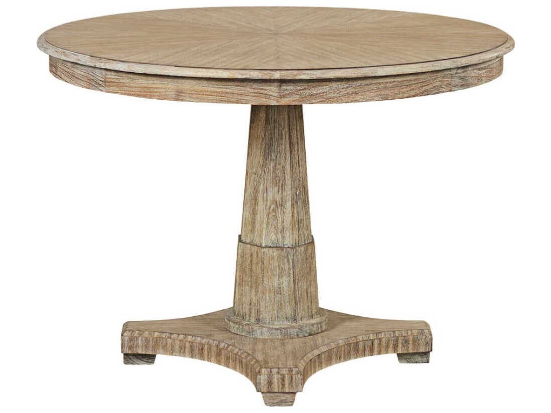 Oliver Home Lancaster Round Wood Weathered Dining Table