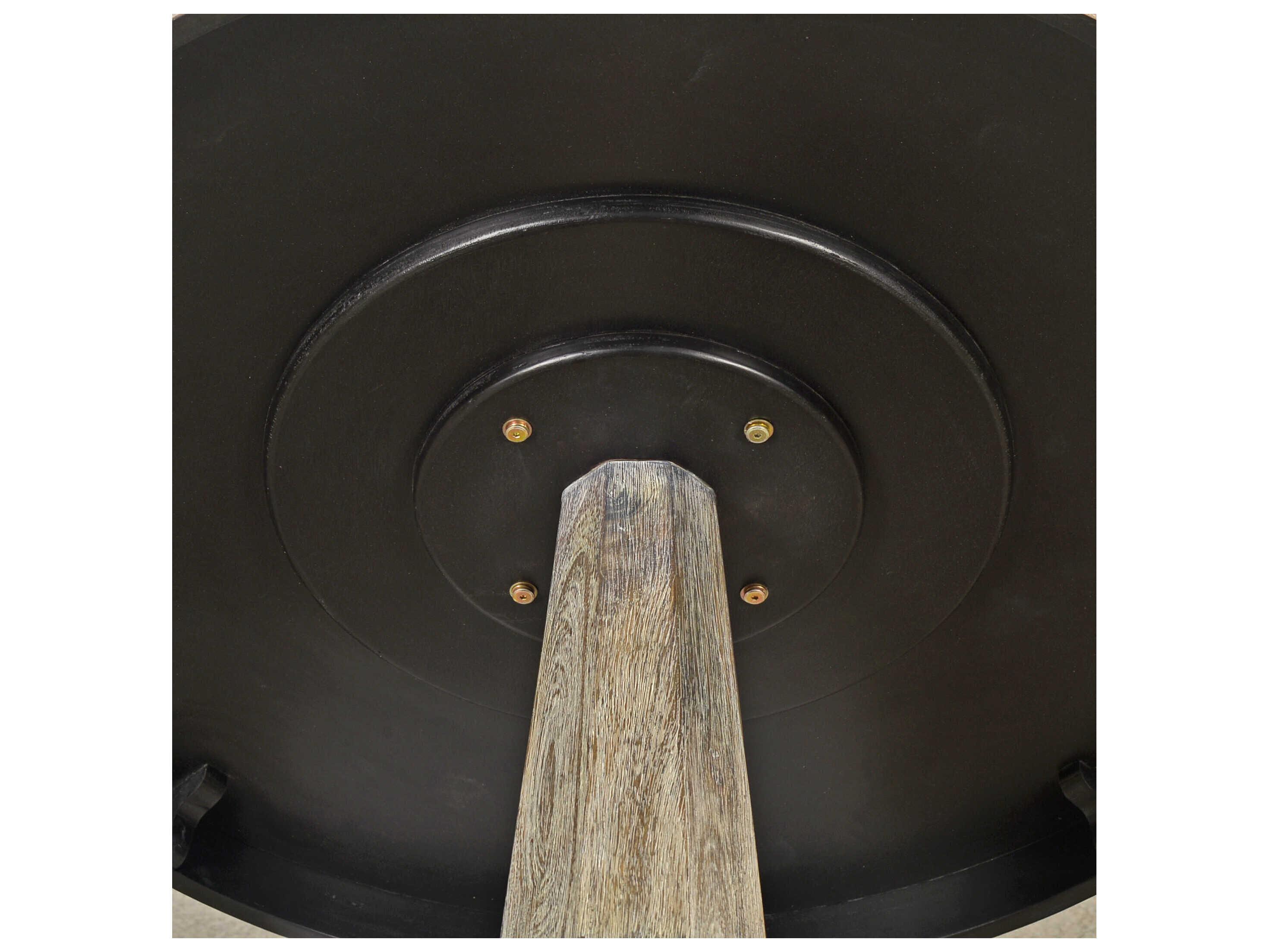 Oliver Home Lancaster Round Wood Weathered Dining Table