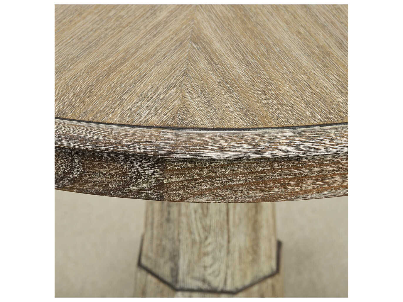 Oliver Home Lancaster Round Wood Weathered Dining Table