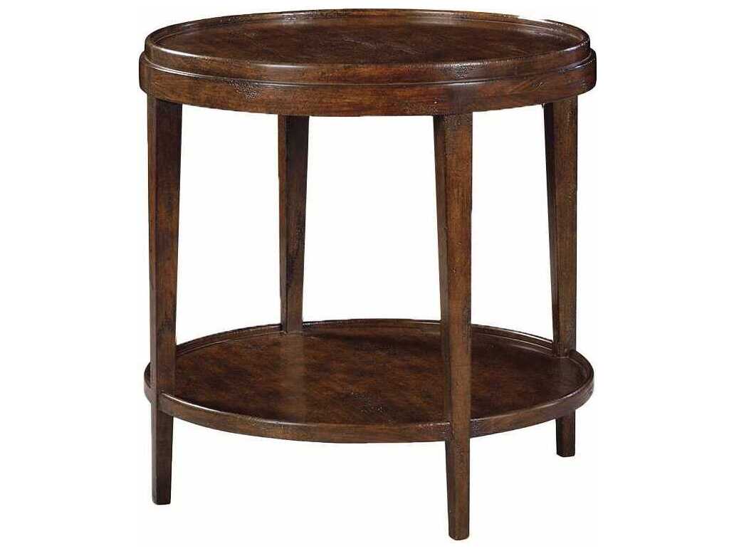 Oliver Home Liz Round Wood Country End Table
