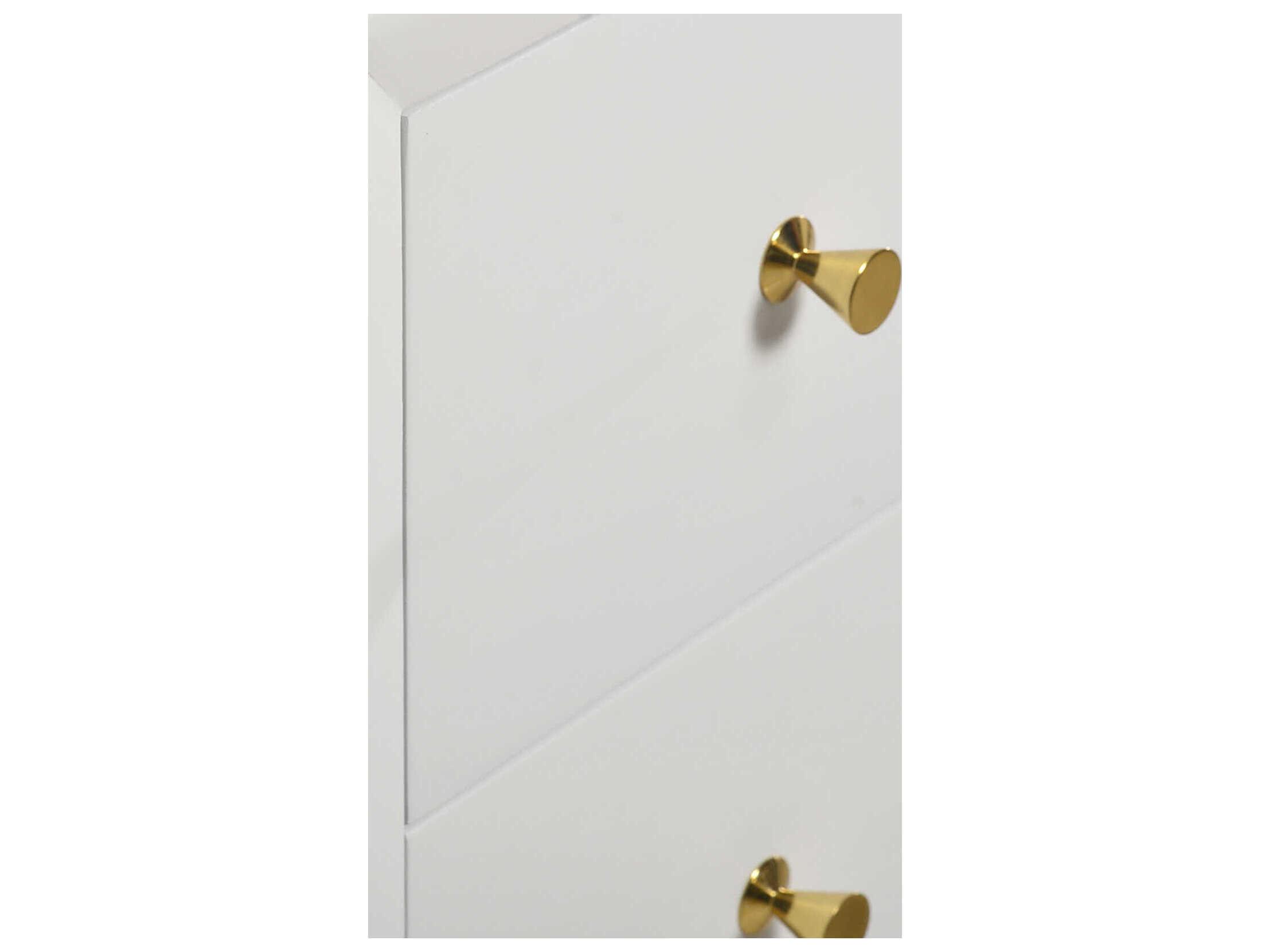 Oliver Home Beverly 6-Drawers White Acacia Wood Double Dresser