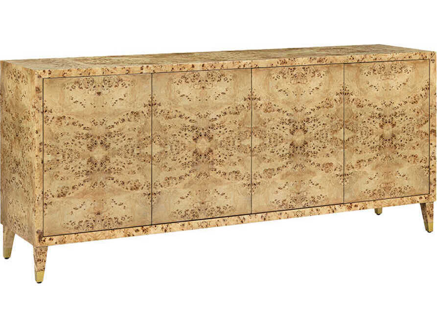 Oliver Home Beverly 84" Burlwood Natural Burl Sideboard