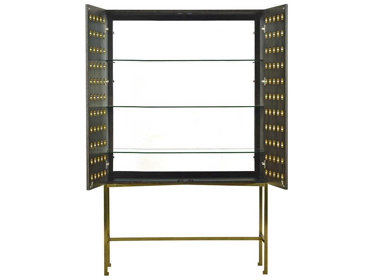 Oliver Home Kent Oak Wood Midnight Display Cabinet