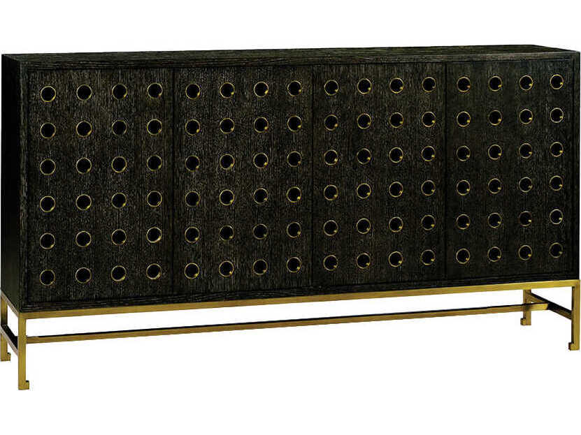 Oliver Home Kent 79" Oak Wood Midnight Sideboard