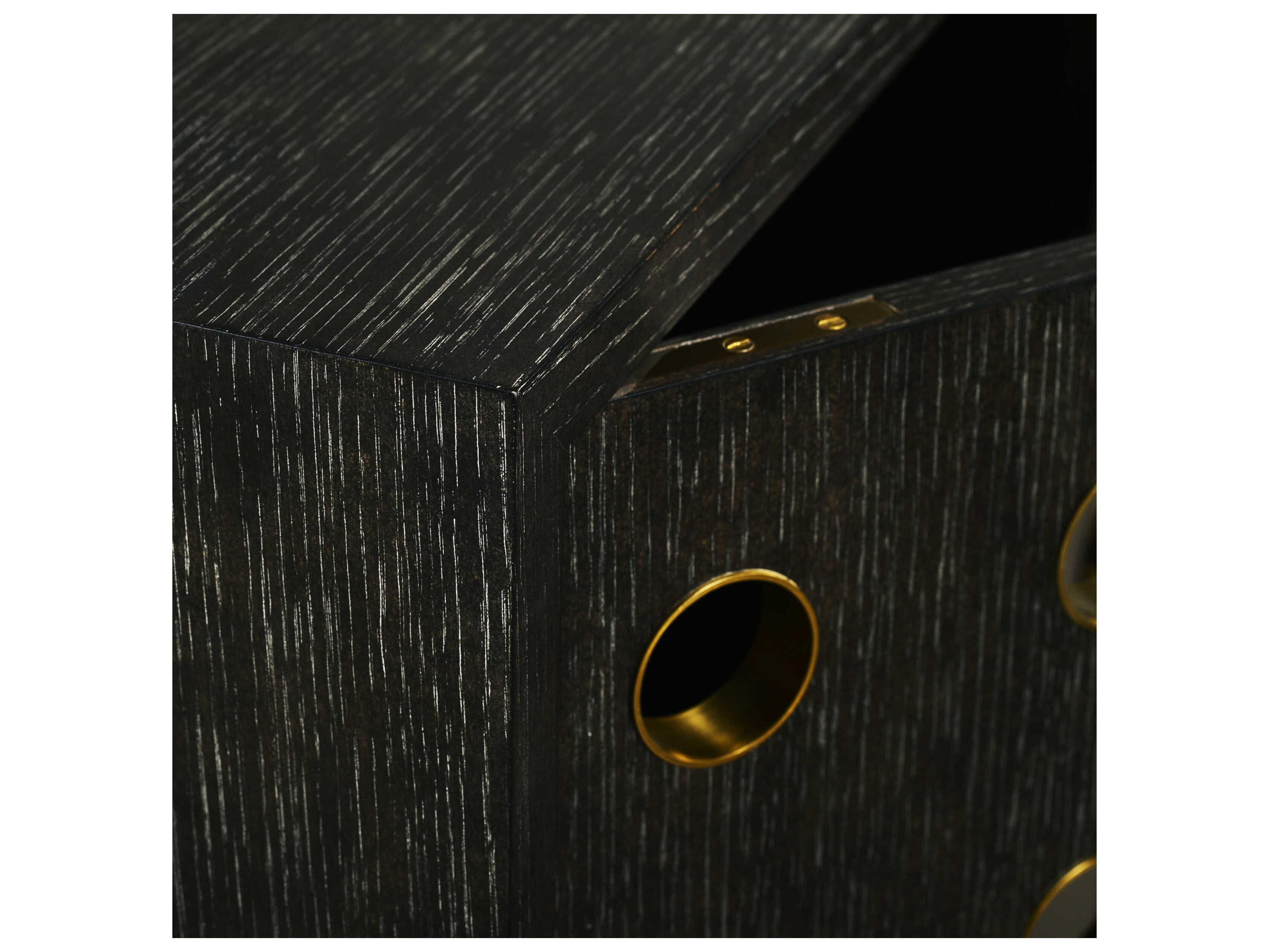 Oliver Home Kent 79" Oak Wood Midnight Sideboard