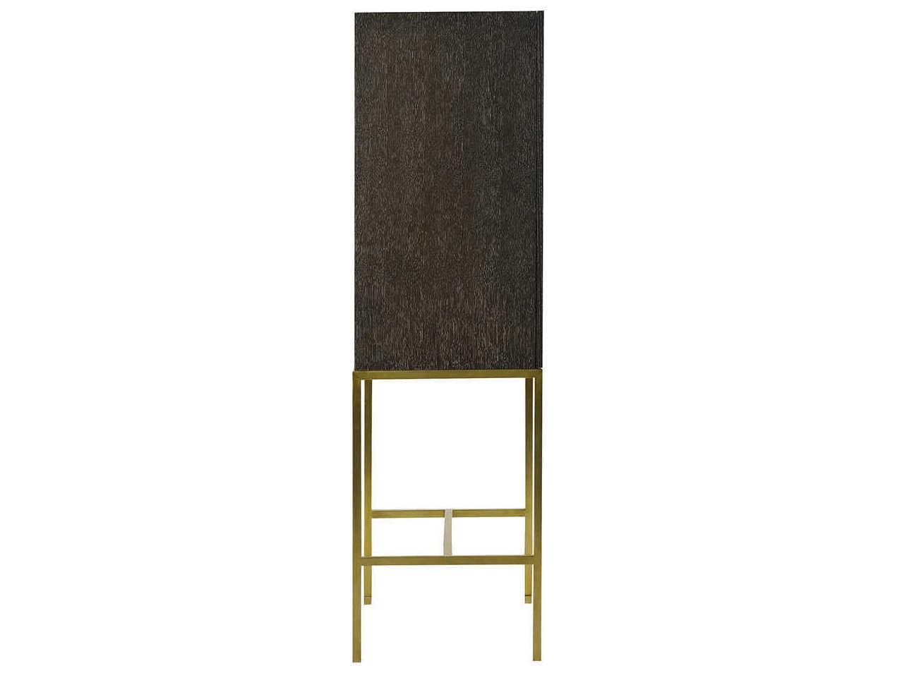 Oliver Home Kent Black Oak Wood Midnight Bar Cabinet