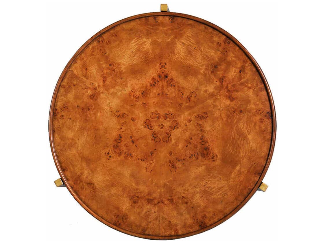 Oliver Home Reston Round Wood Burnished Bronze Coffee Table