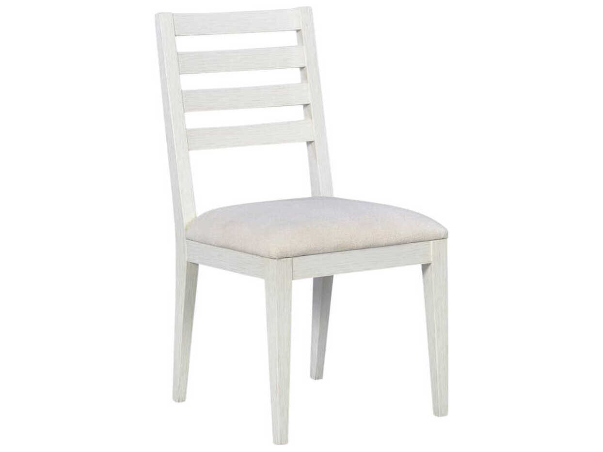 Oliver Home Ribbon-I Hardwood White Upholstered Armless Dining Chair