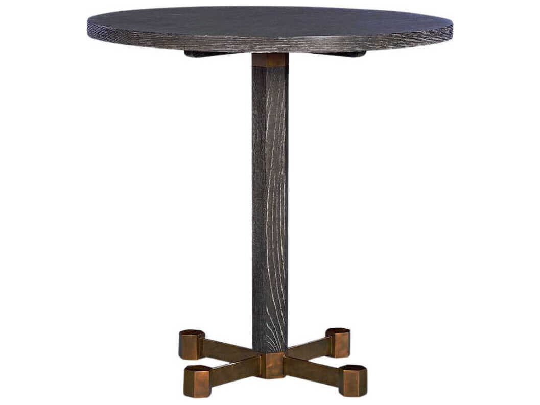 Oliver Home Pablo Round Wood Midnight Dining Table