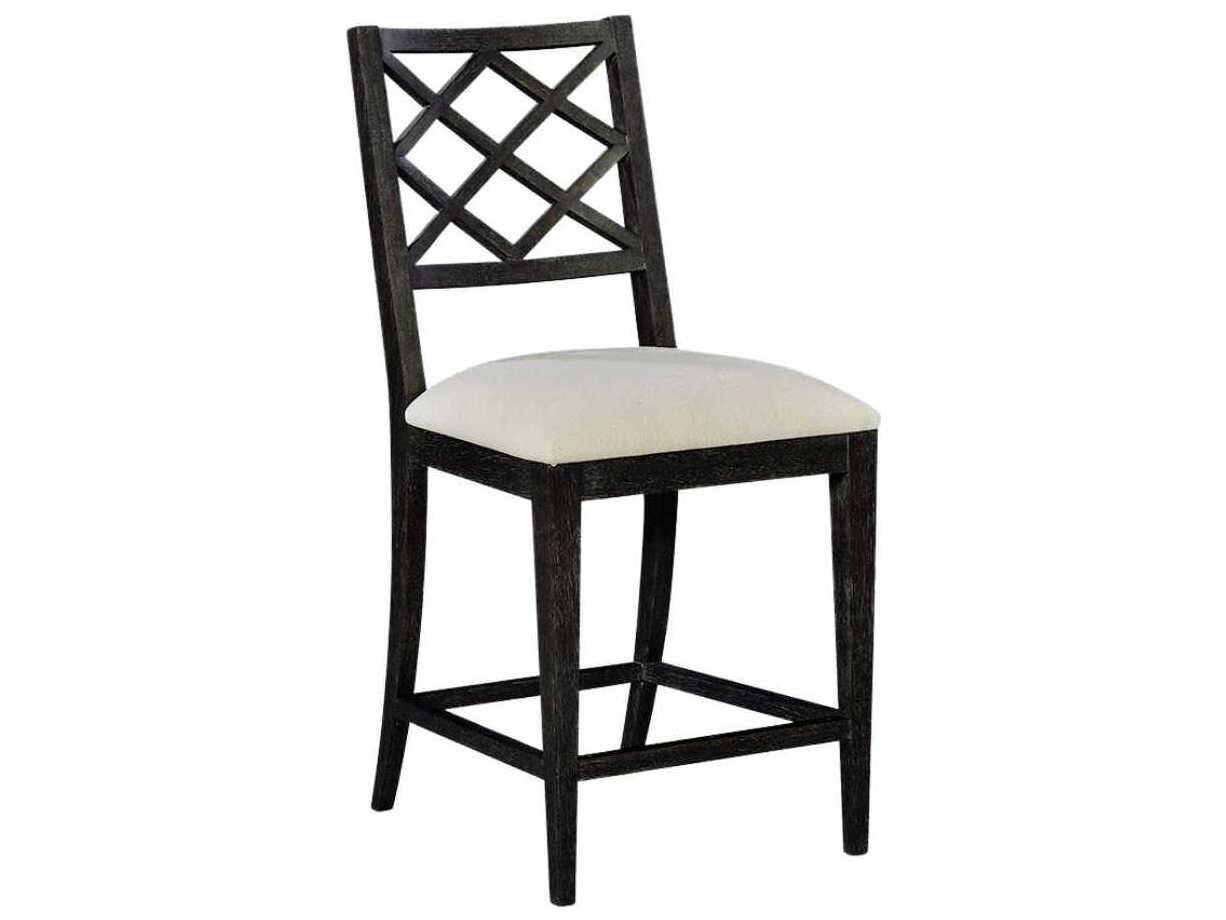 Oliver Home Diamond-I Midnight Upholstered Oak Wood Counter Stool