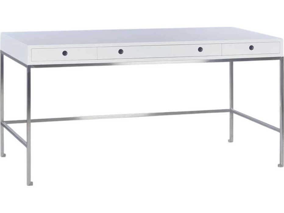 Oliver Home Kent Ghost White Acacia Wood Writing Desk