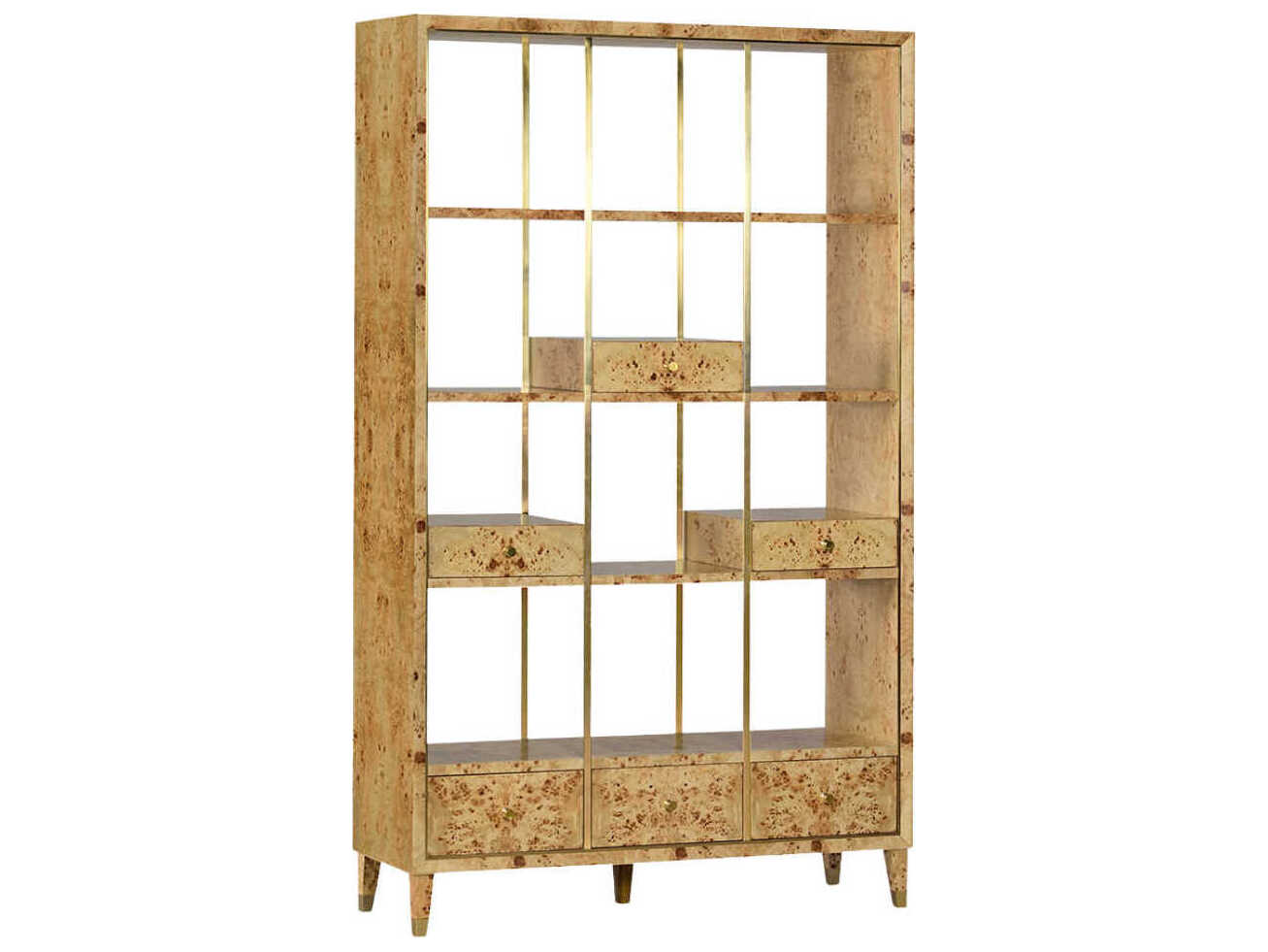Oliver Home Harris Natural Burl Bookcase