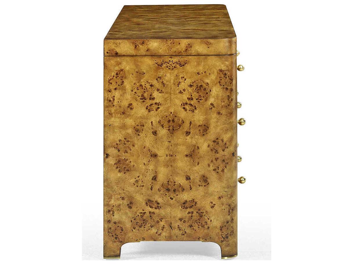 Oliver Home Roland 7-Drawers Brown Burlwood Double Dresser