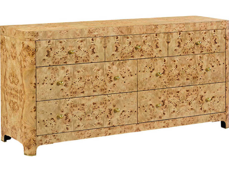 Oliver Home Roland 7-Drawers Burlwood Double Dresser