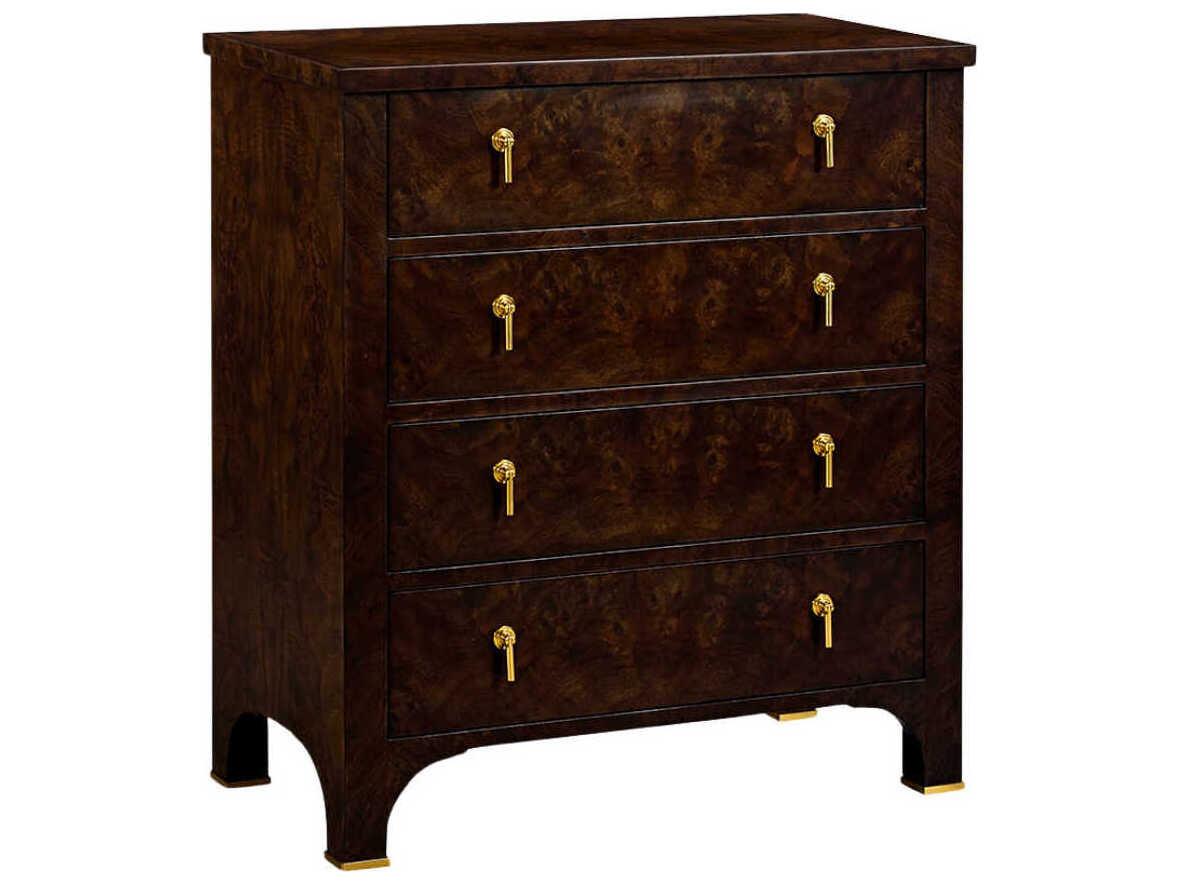 Oliver Home Hallmark Walnut Burl Brown Wood Accent Chest