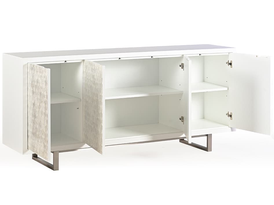 Oliver Home Capiz 78" Acacia Wood Ghost Sideboard