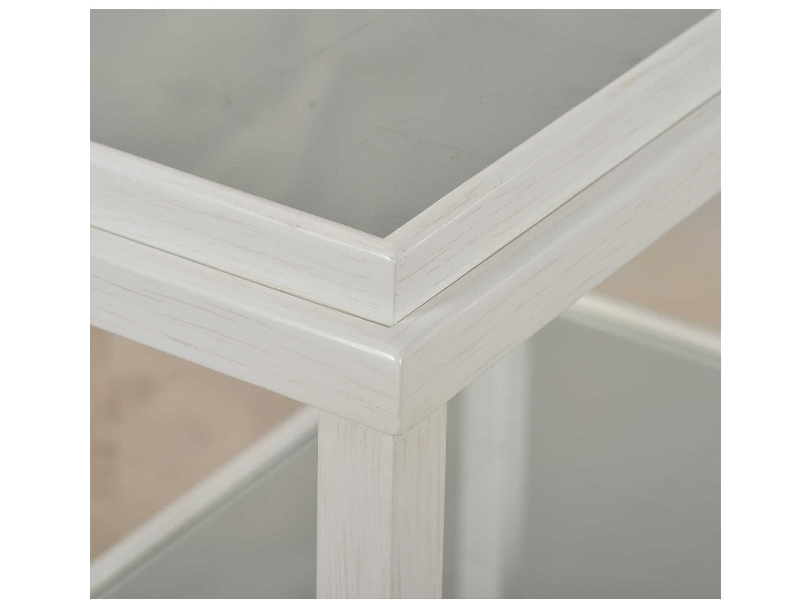 Oliver Home Alameda Wood White Drift Bar Cart