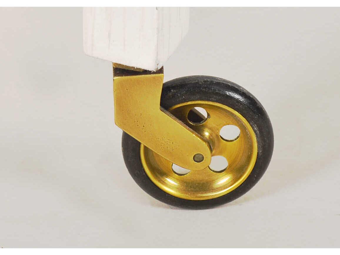 Oliver Home Alameda Wood White Drift Bar Cart