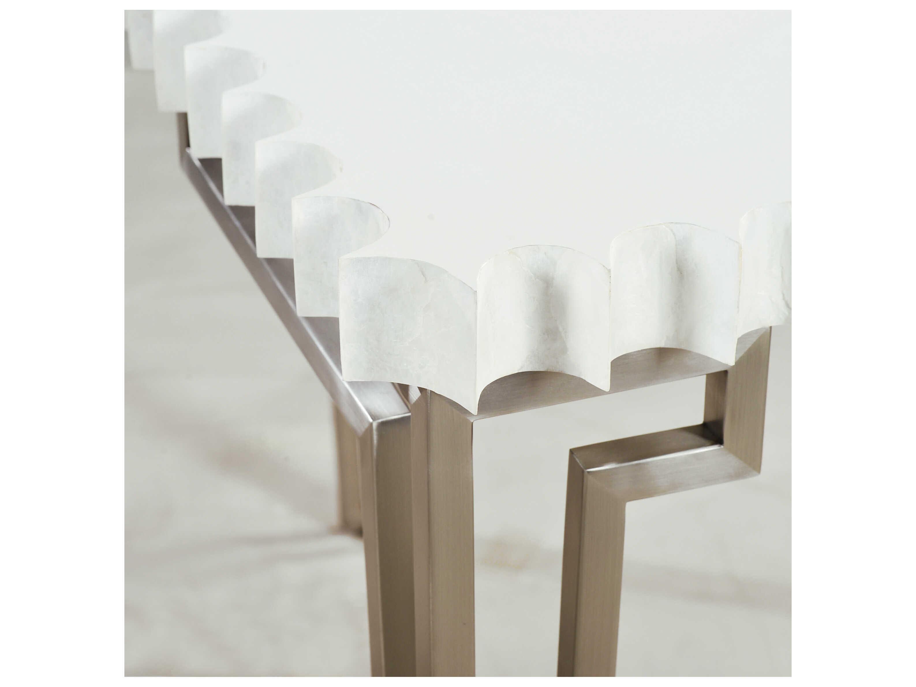 Oliver Home Capiz Rectangular Ghost Console Table